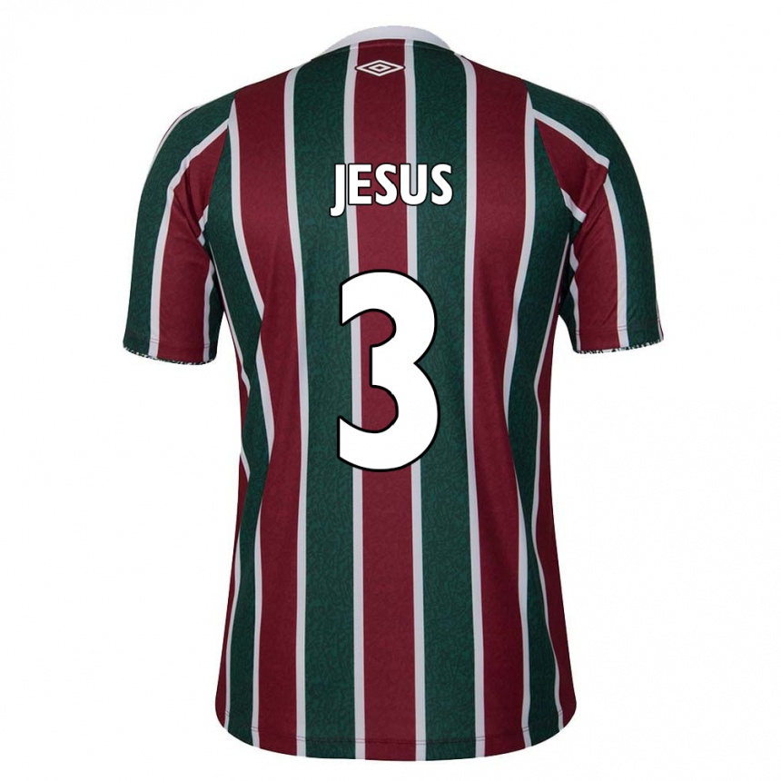 Kids Football Alexandre Jesus #3 Green Maroon White Home Jersey 2024/25 T-Shirt Australia