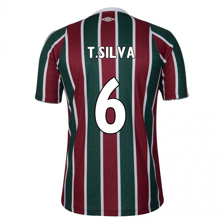 Kids Football Thiago Silva #6 Green Maroon White Home Jersey 2024/25 T-Shirt Australia