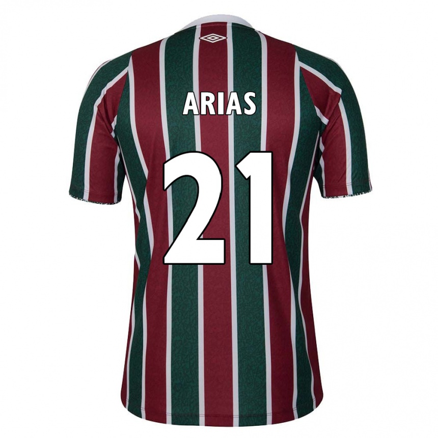 Kids Football Jhon Arias #21 Green Maroon White Home Jersey 2024/25 T-Shirt Australia