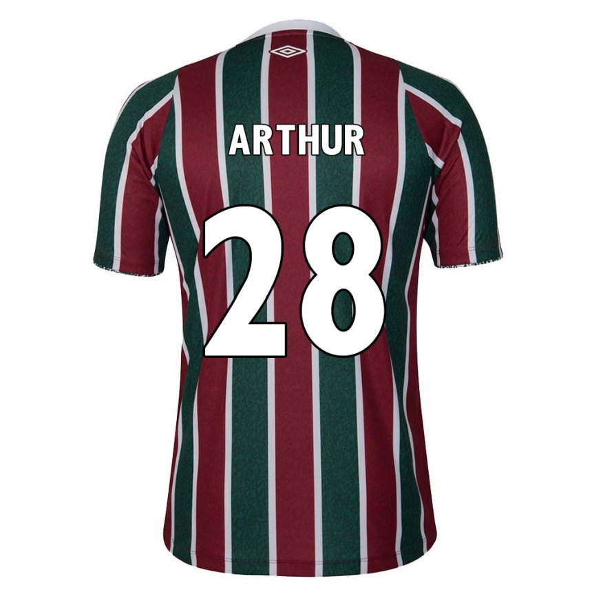 Kids Football Arthur #28 Green Maroon White Home Jersey 2024/25 T-Shirt Australia