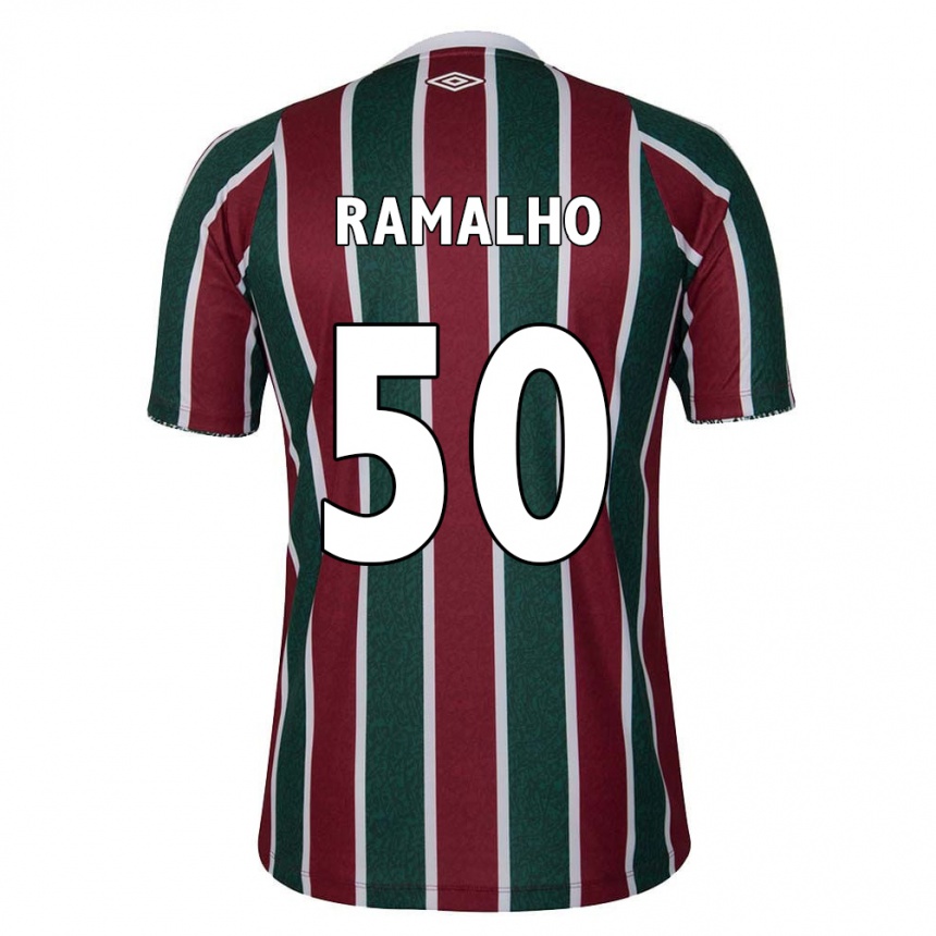 Kids Football Gustavo Ramalho #50 Green Maroon White Home Jersey 2024/25 T-Shirt Australia