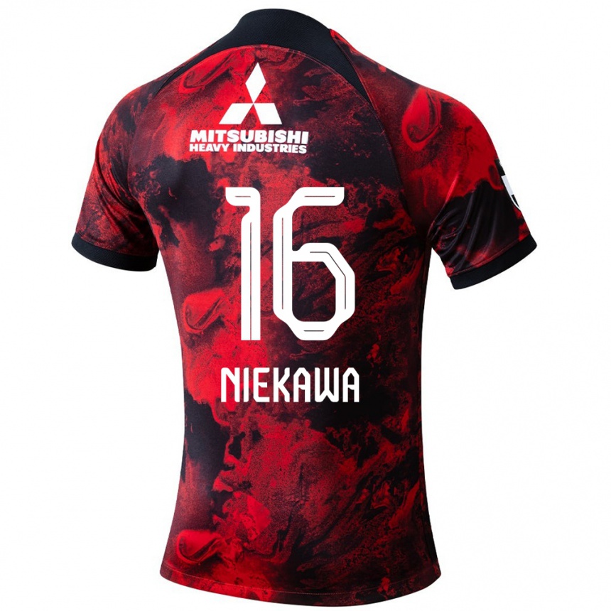 Kids Football Ayumi Niekawa #16 Red Black Home Jersey 2024/25 T-Shirt Australia