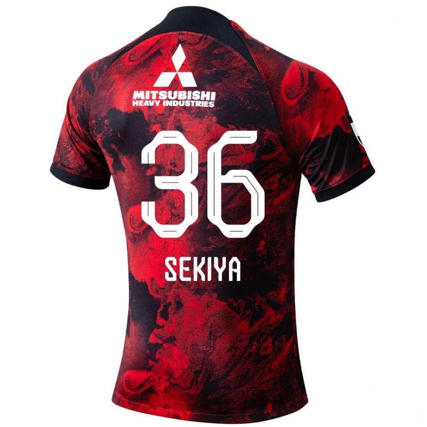 Kids Football Hikaru Sekiya #36 Red Black Home Jersey 2024/25 T-Shirt Australia