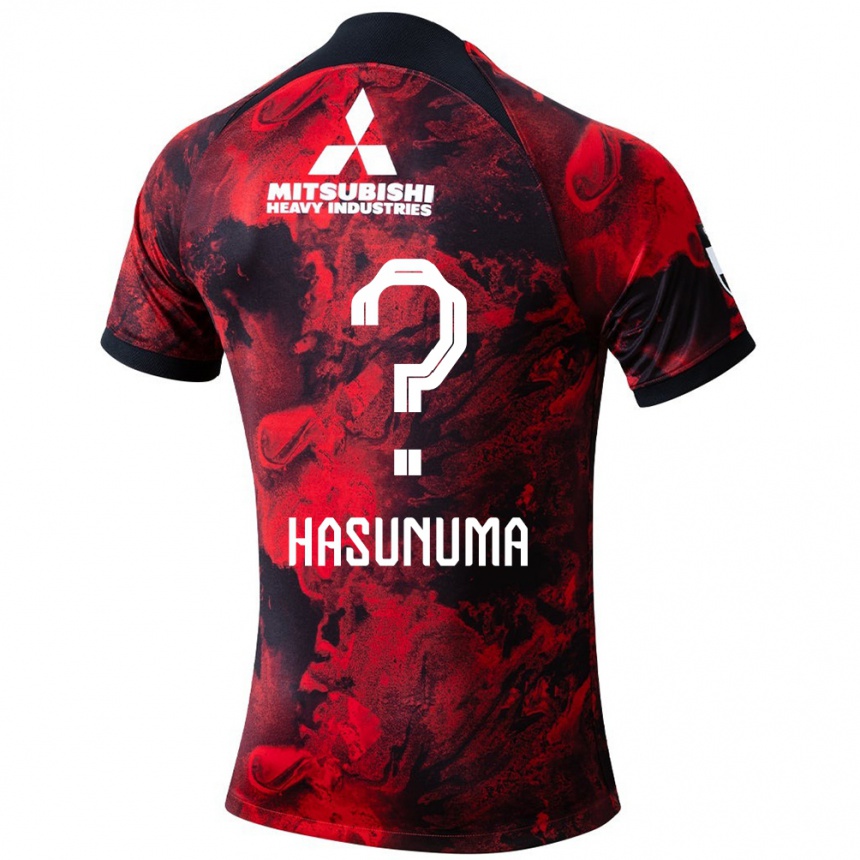 Kids Football Shunsuke Hasunuma #0 Red Black Home Jersey 2024/25 T-Shirt Australia