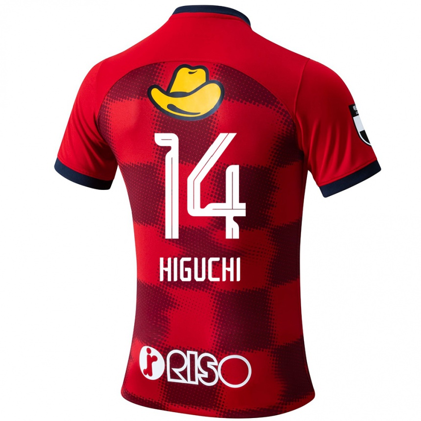 Kids Football Yuta Higuchi #14 Red Blue White Home Jersey 2024/25 T-Shirt Australia