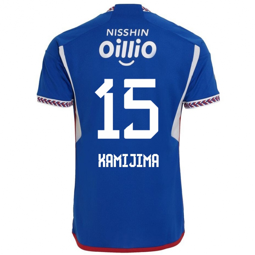 Kids Football Takumi Kamijima #15 Blue White Red Home Jersey 2024/25 T-Shirt Australia