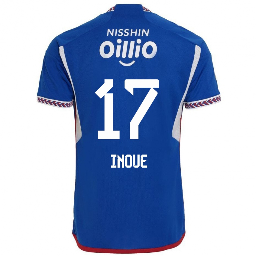 Kids Football Kenta Inoue #17 Blue White Red Home Jersey 2024/25 T-Shirt Australia