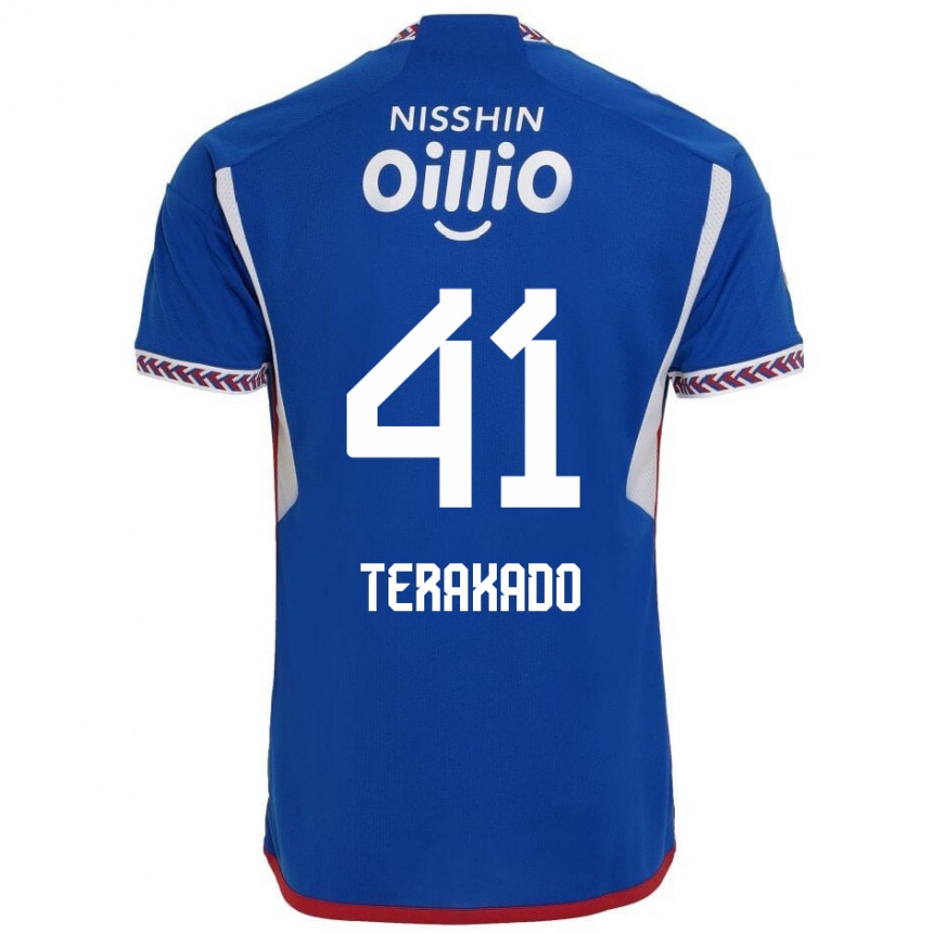 Kids Football Riku Terakado #41 Blue White Red Home Jersey 2024/25 T-Shirt Australia