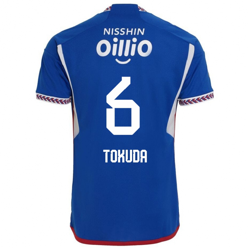 Kids Football Yuma Tokuda #6 Blue White Red Home Jersey 2024/25 T-Shirt Australia