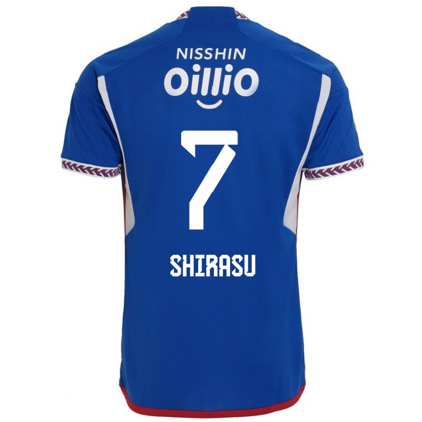 Kids Football Kento Shirasu #7 Blue White Red Home Jersey 2024/25 T-Shirt Australia