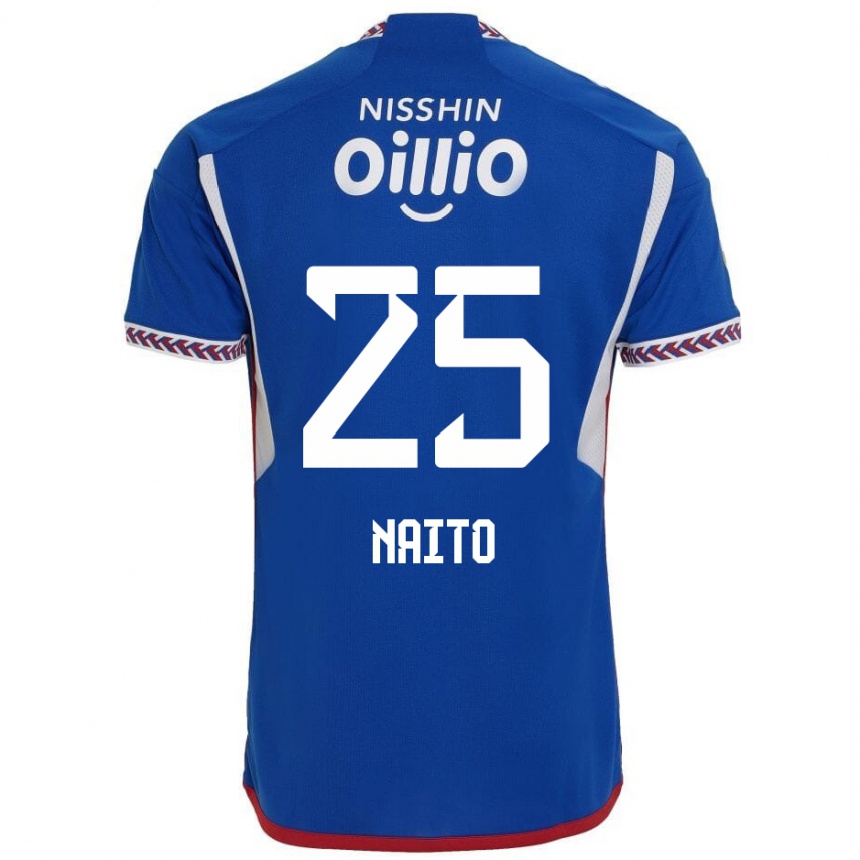 Kids Football Kiyomu Naito #25 Blue White Red Home Jersey 2024/25 T-Shirt Australia