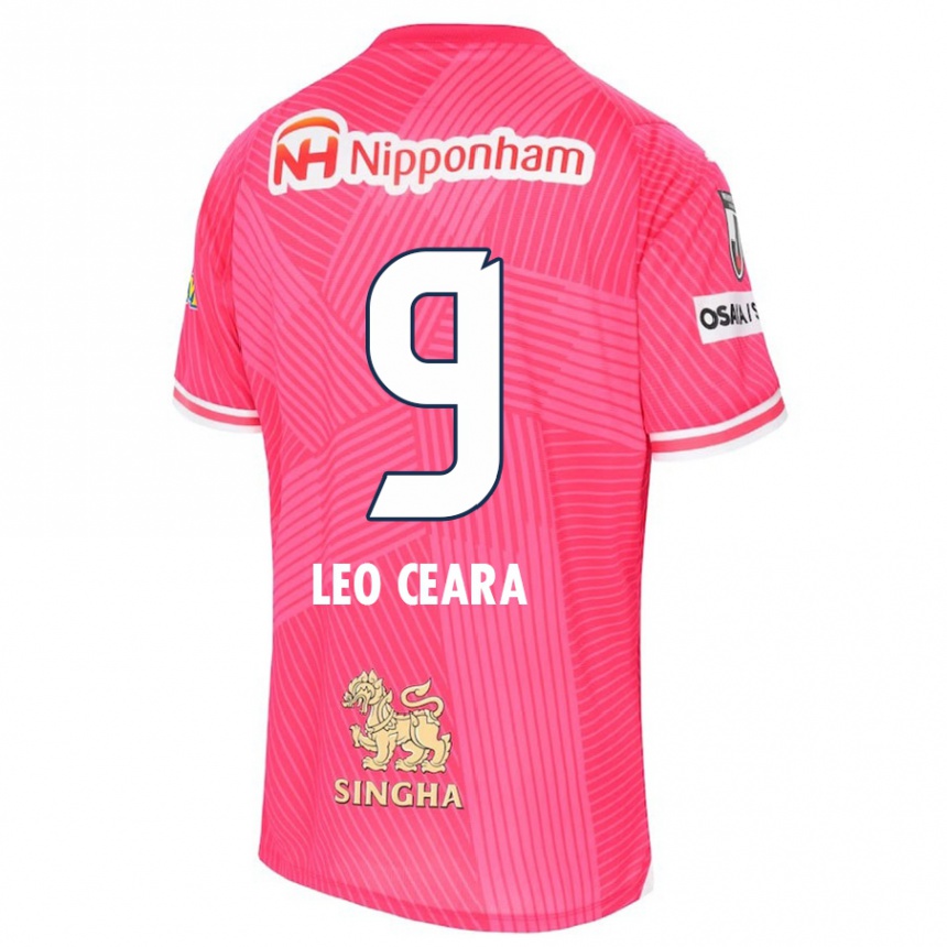 Kids Football Léo Ceará #9 Pink White Home Jersey 2024/25 T-Shirt Australia