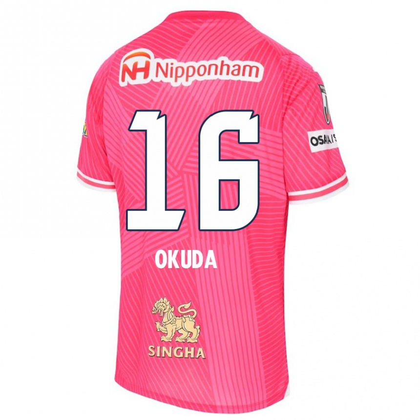 Kids Football Hayato Okuda #16 Pink White Home Jersey 2024/25 T-Shirt Australia