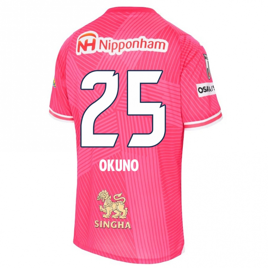 Kids Football Hiroaki Okuno #25 Pink White Home Jersey 2024/25 T-Shirt Australia