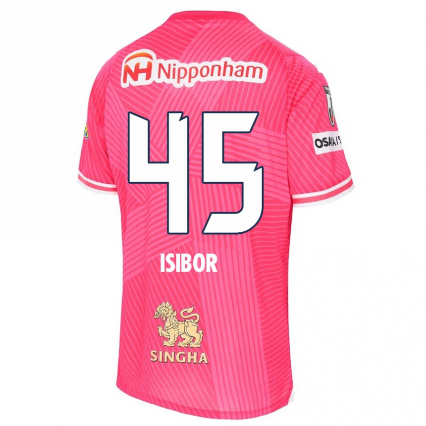 Kids Football Ken Isibor #45 Pink White Home Jersey 2024/25 T-Shirt Australia