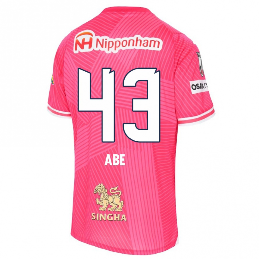 Kids Football Yosei Abe #43 Pink White Home Jersey 2024/25 T-Shirt Australia