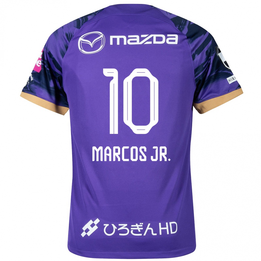 Kids Football Marcos Júnior #10 Purple White Home Jersey 2024/25 T-Shirt Australia