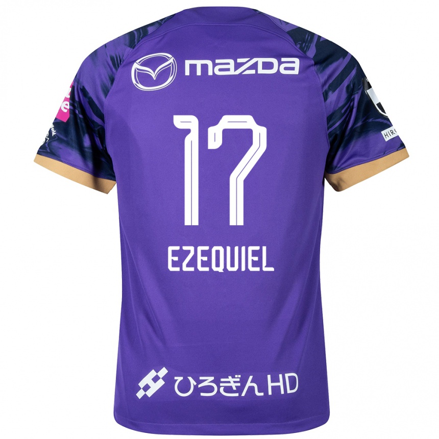 Kids Football Ezequiel #17 Purple White Home Jersey 2024/25 T-Shirt Australia