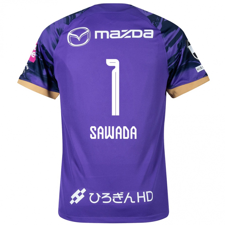 Kids Football Shunsuke Sawada #1 Purple White Home Jersey 2024/25 T-Shirt Australia