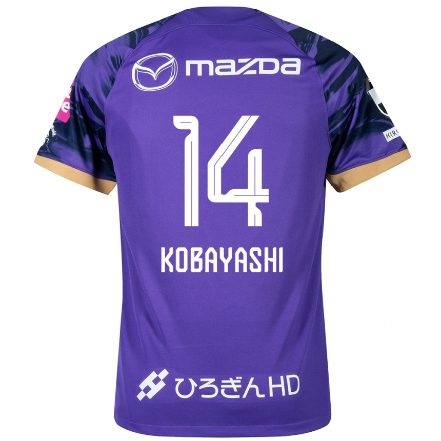 Kids Football Shimon Kobayashi #14 Purple White Home Jersey 2024/25 T-Shirt Australia