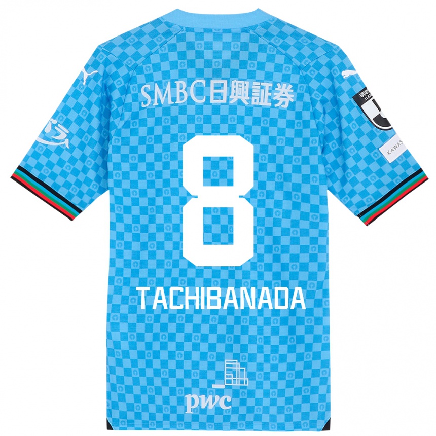 Kids Football Kento Tachibanada #8 Azure Blue Home Jersey 2024/25 T-Shirt Australia