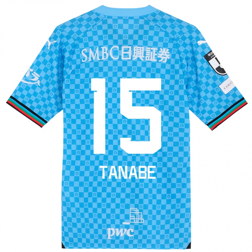 Kids Football Shuto Tanabe #15 Azure Blue Home Jersey 2024/25 T-Shirt Australia