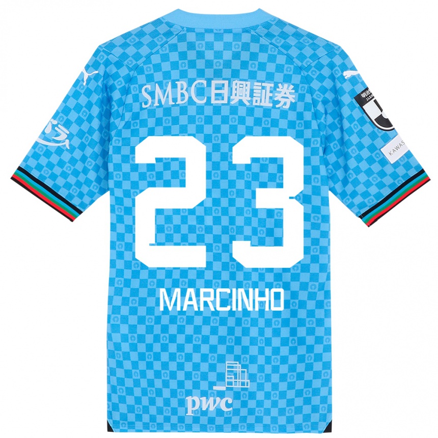 Kids Football Marcinho #23 Azure Blue Home Jersey 2024/25 T-Shirt Australia