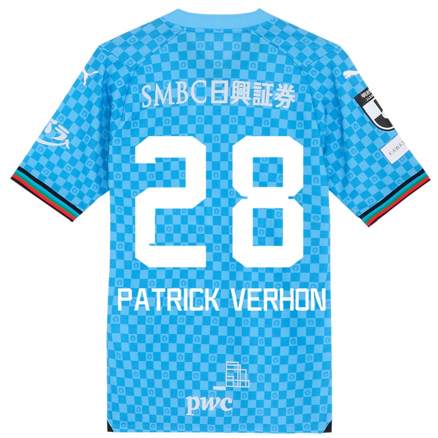 Kids Football Patrick Verhon #28 Azure Blue Home Jersey 2024/25 T-Shirt Australia