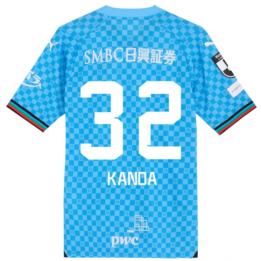 Kids Football Soma Kanda #32 Azure Blue Home Jersey 2024/25 T-Shirt Australia