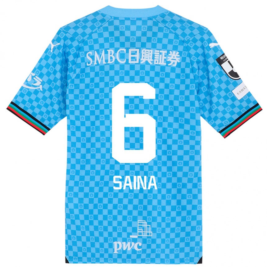 Kids Football Yuta Saina #6 Azure Blue Home Jersey 2024/25 T-Shirt Australia