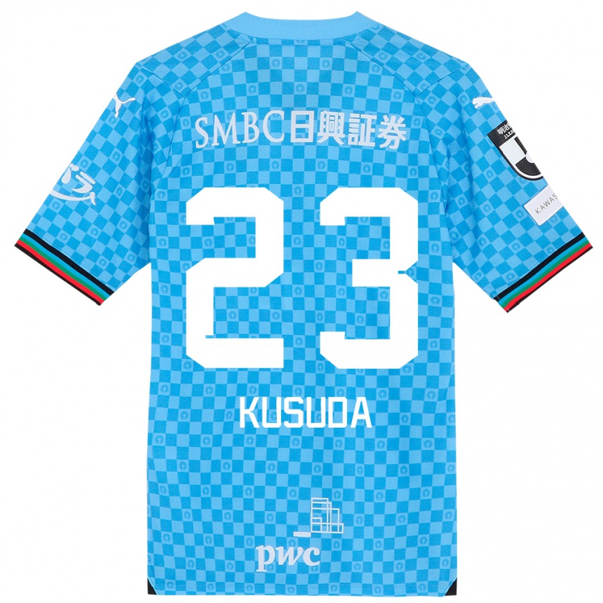 Kids Football Haruki Kusuda #23 Azure Blue Home Jersey 2024/25 T-Shirt Australia