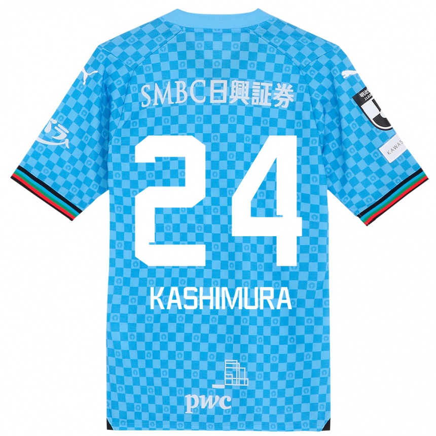 Kids Football Ryota Kashimura #24 Azure Blue Home Jersey 2024/25 T-Shirt Australia