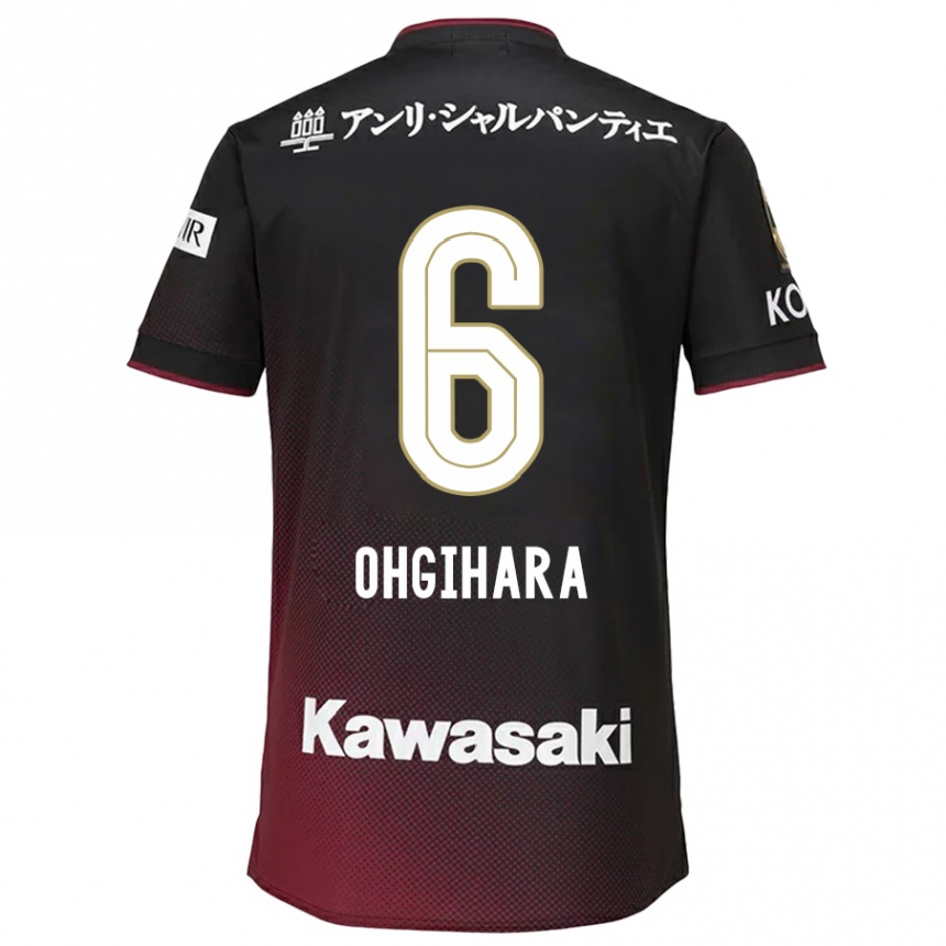 Kids Football Takahiro Ogihara #6 Black Red Home Jersey 2024/25 T-Shirt Australia