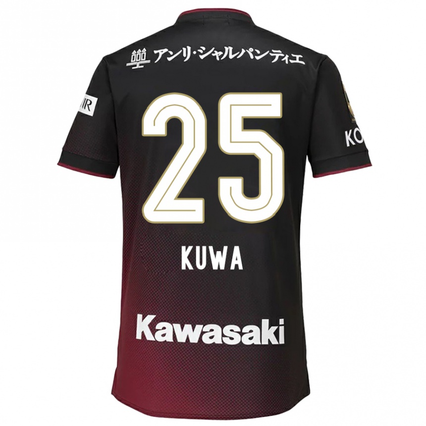 Kids Football Yuya Kuwasaki #25 Black Red Home Jersey 2024/25 T-Shirt Australia