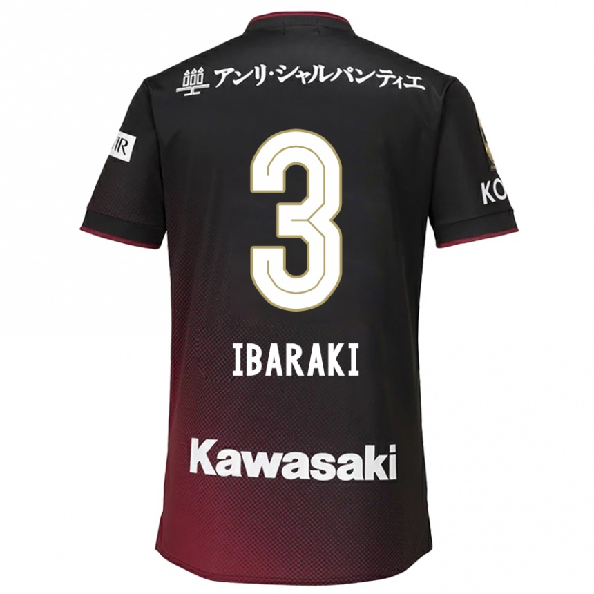 Kids Football Riku Ibaraki #3 Black Red Home Jersey 2024/25 T-Shirt Australia