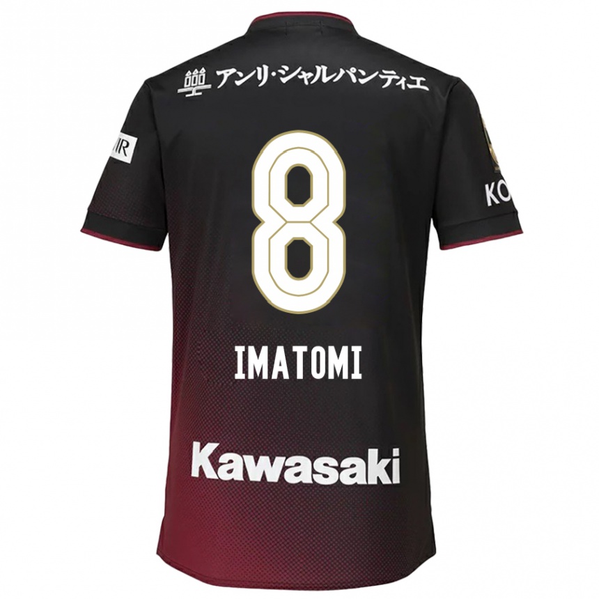 Kids Football Teruya Imatomi #8 Black Red Home Jersey 2024/25 T-Shirt Australia