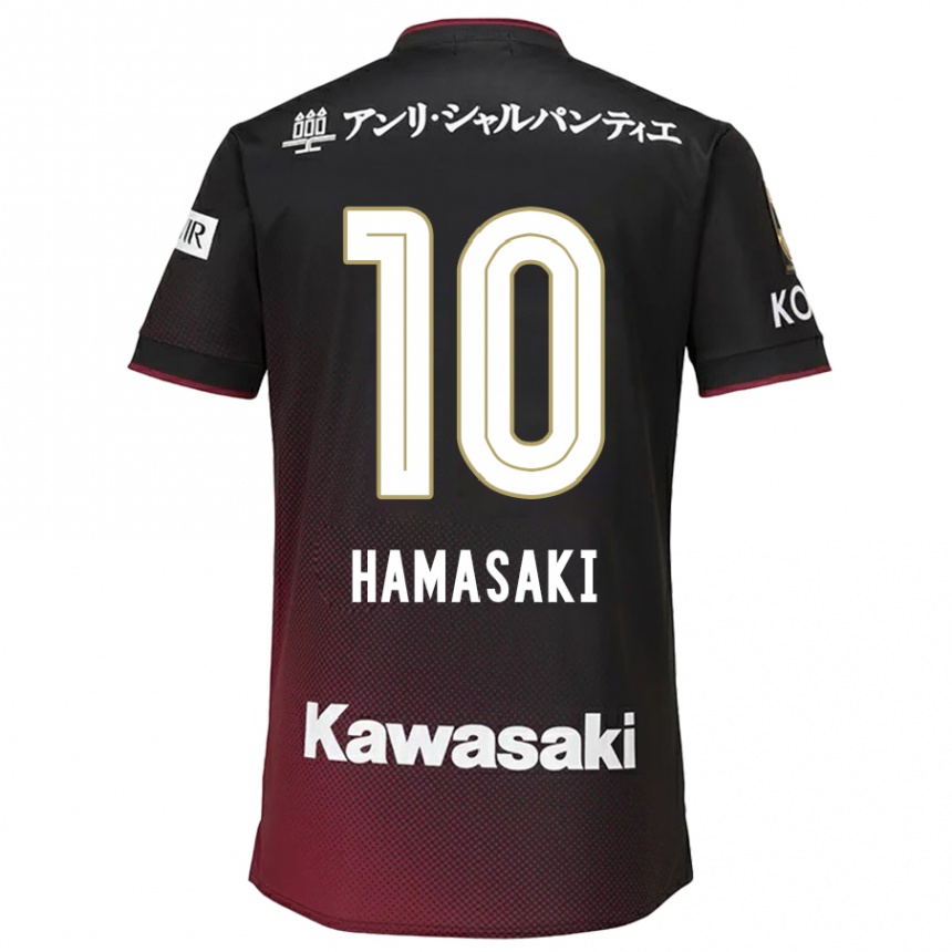 Kids Football Kento Hamasaki #10 Black Red Home Jersey 2024/25 T-Shirt Australia