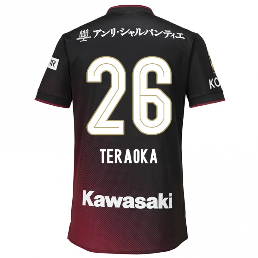 Kids Football Yuma Teraoka #26 Black Red Home Jersey 2024/25 T-Shirt Australia