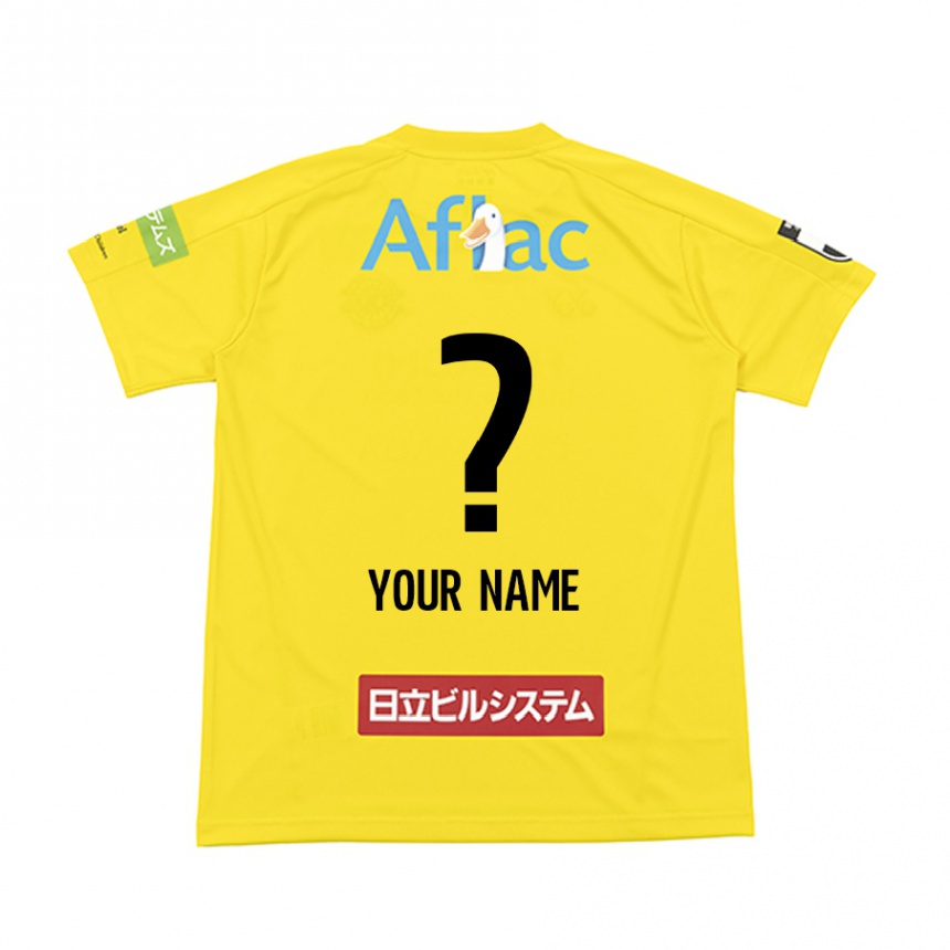 Kids Football Your Name #0 Yellow Black Home Jersey 2024/25 T-Shirt Australia