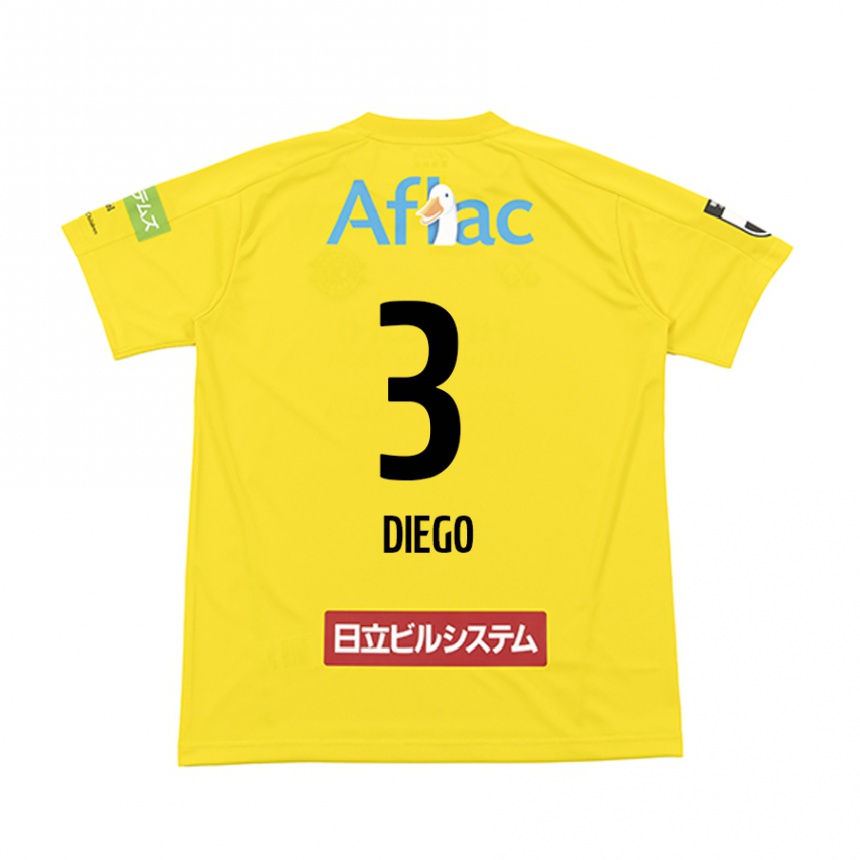 Kids Football Diego #3 Yellow Black Home Jersey 2024/25 T-Shirt Australia