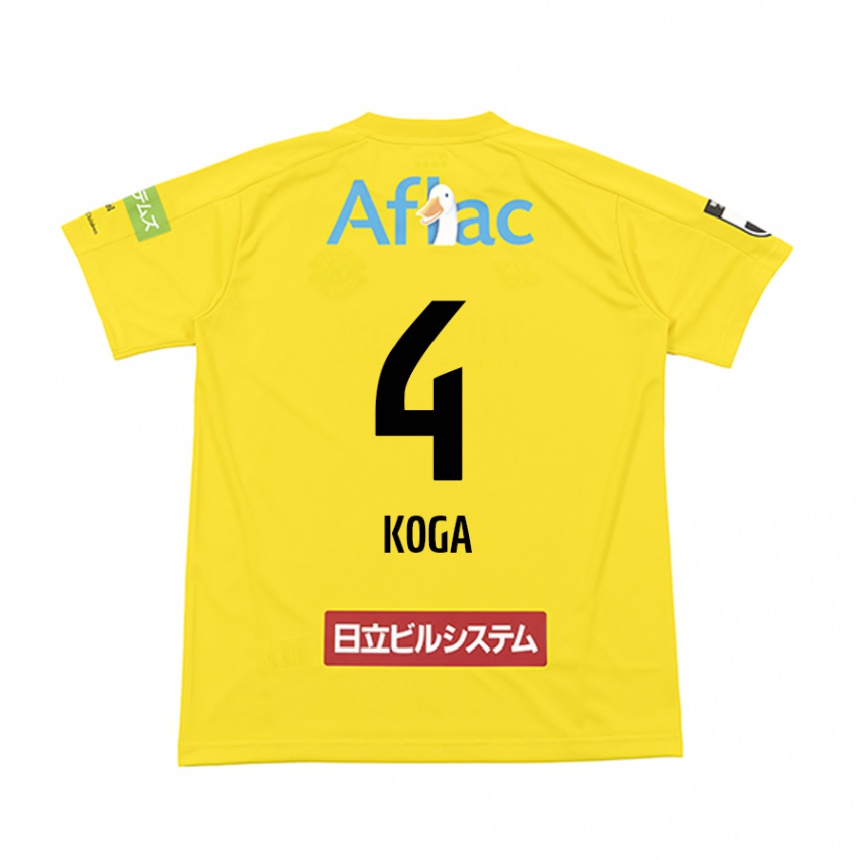 Kids Football Taiyo Koga #4 Yellow Black Home Jersey 2024/25 T-Shirt Australia