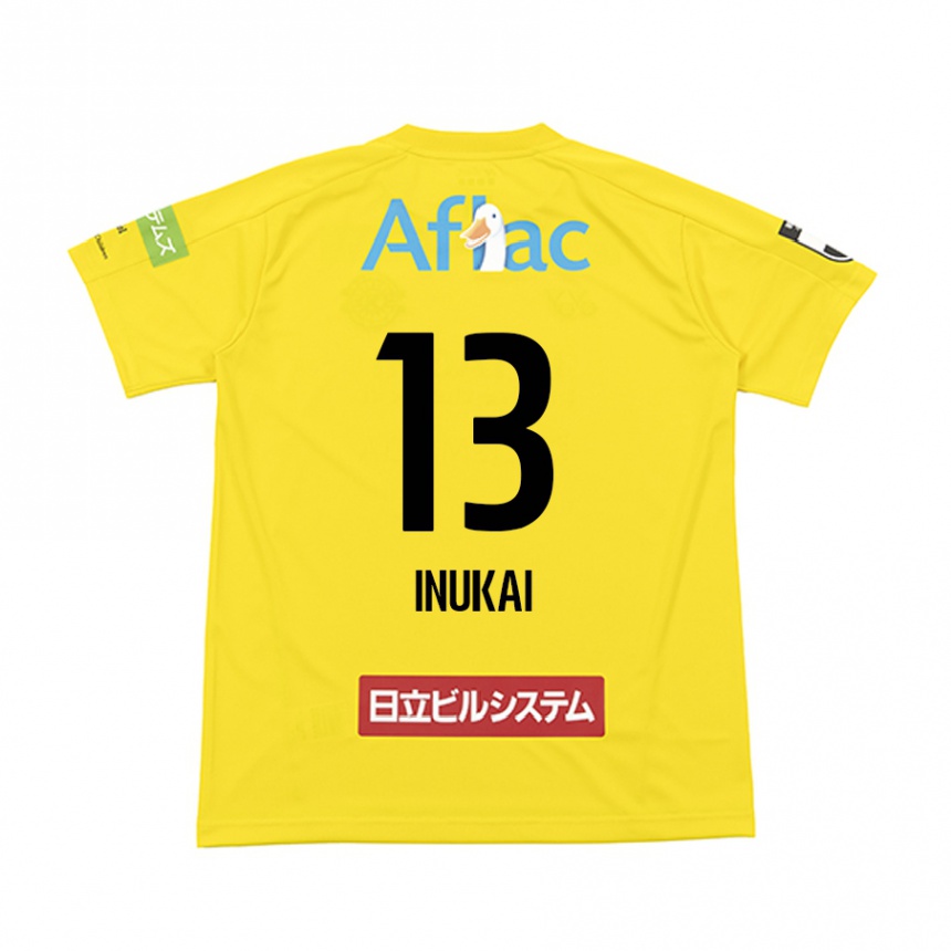 Kids Football Tomoya Inukai #13 Yellow Black Home Jersey 2024/25 T-Shirt Australia