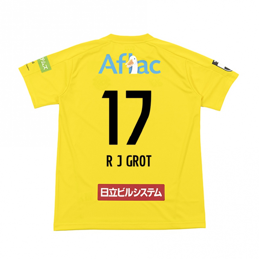 Kids Football Jay-Roy Grot #17 Yellow Black Home Jersey 2024/25 T-Shirt Australia