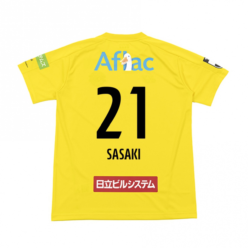 Kids Football Masato Sasaki #21 Yellow Black Home Jersey 2024/25 T-Shirt Australia