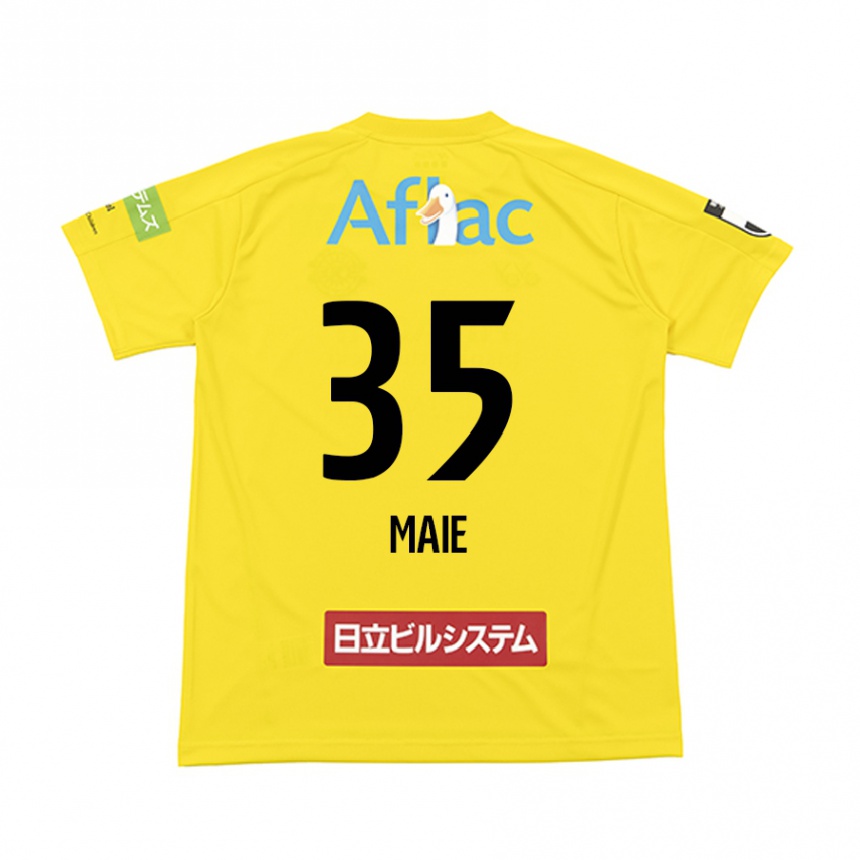 Kids Football Hidetaka Maie #35 Yellow Black Home Jersey 2024/25 T-Shirt Australia