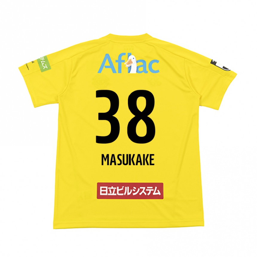 Kids Football Yugo Masukake #38 Yellow Black Home Jersey 2024/25 T-Shirt Australia