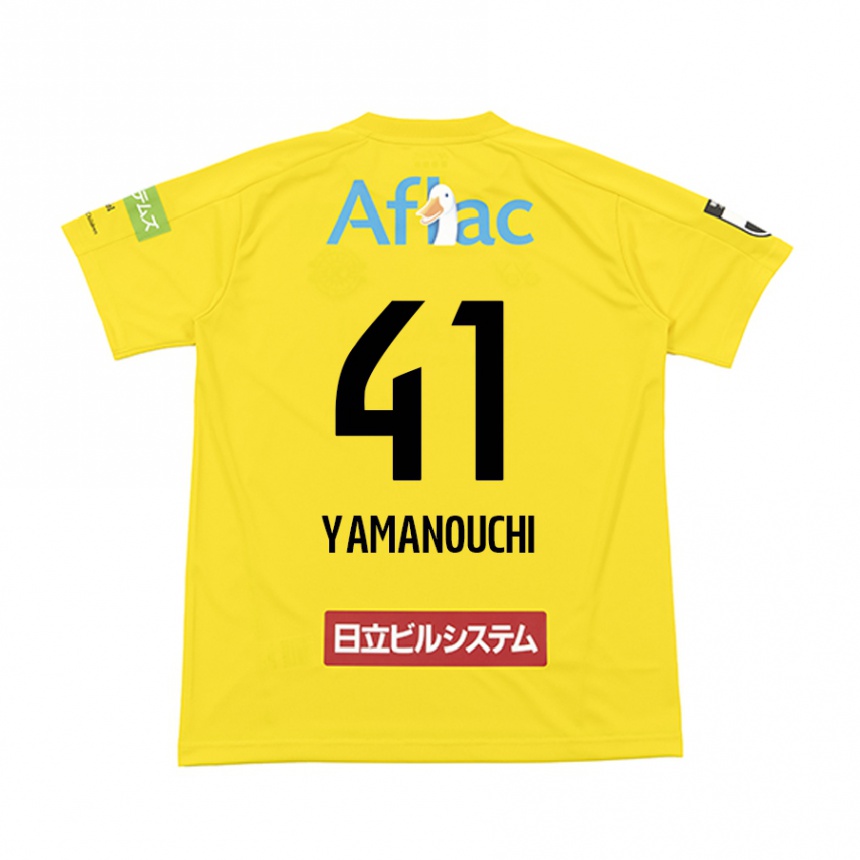 Kids Football Yusei Yamanouchi #41 Yellow Black Home Jersey 2024/25 T-Shirt Australia