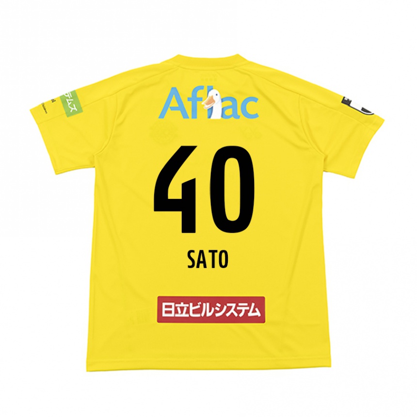 Kids Football Raku Sato #40 Yellow Black Home Jersey 2024/25 T-Shirt Australia