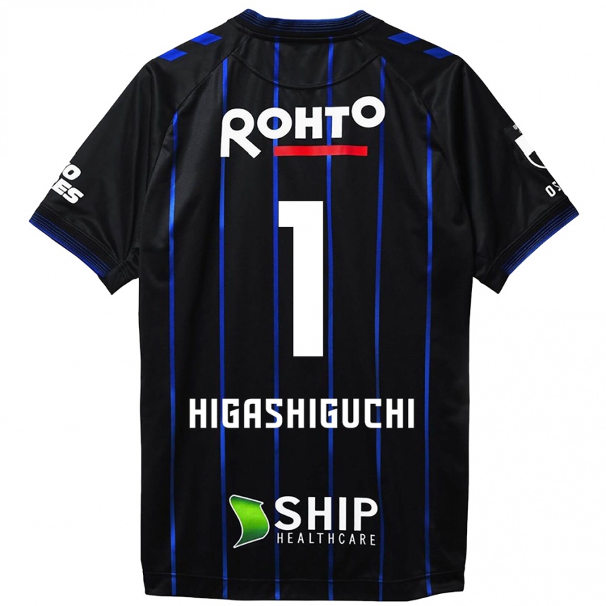 Kids Football Masaaki Higashiguchi #1 Black Blue Home Jersey 2024/25 T-Shirt Australia