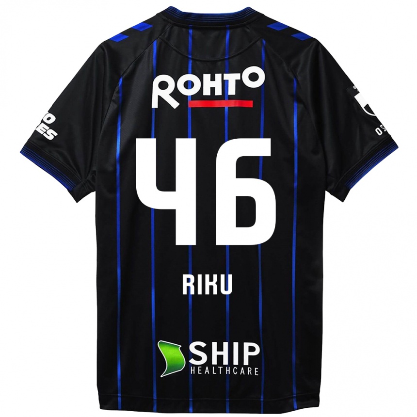 Kids Football Riku Matsuda #46 Black Blue Home Jersey 2024/25 T-Shirt Australia